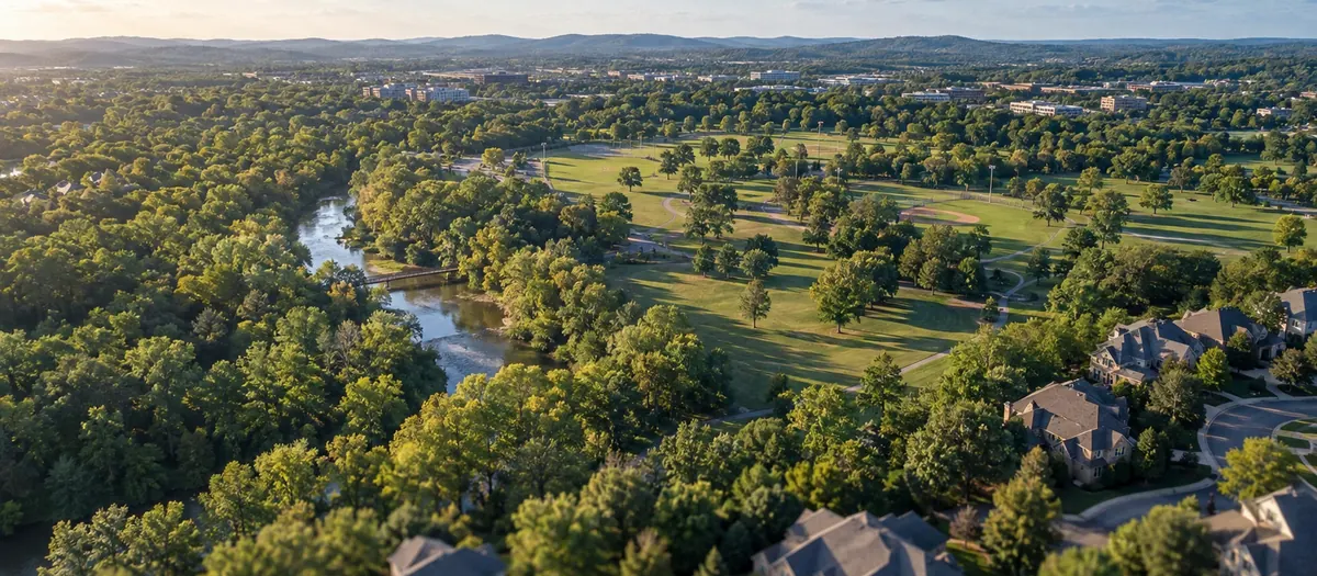 Aerial view of Brentwood, TN